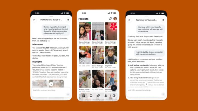 Instagram, Edits uygulamasına bir yapay zeka asistanı ekledi