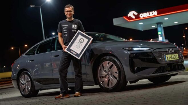 Elektrikli Audi A6 Sportback E-Tron ile tek şarjla 1.338 km yol yapılarak rekor kırıldı