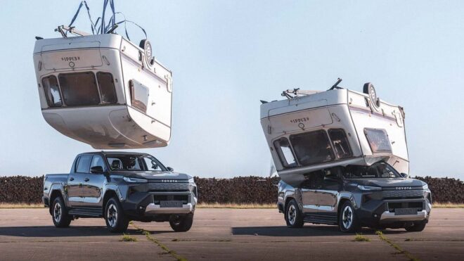 Toyota, elektrikli Hilux'un sağlamlığını göstermek için Top Gear'ın efsanevi karavan testini yeniden canlandırdı [Video]